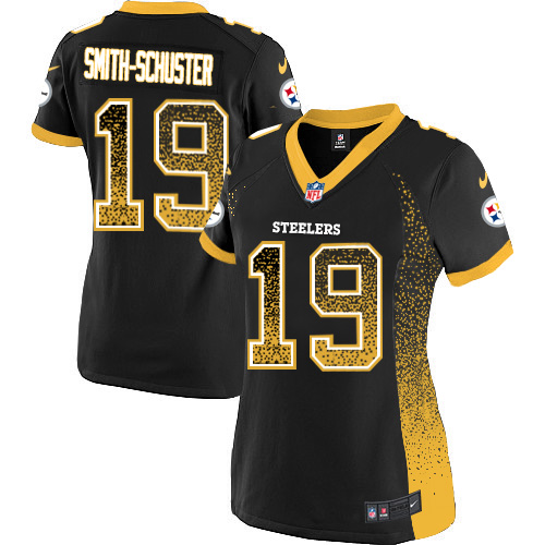 Nike Steelers #19 JuJu Smith-Schuster Black Team Color Women's Stitched NFL Elite Drift Fashion Jersey